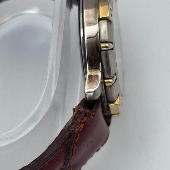 Disney Time Works Watch Mickey Mouse Day Date Brown Leather Band Unisex Vintage - Picture 8 of 8